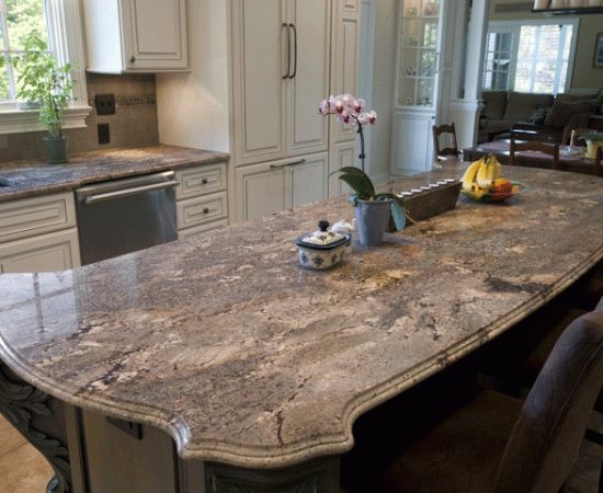 shaped edges on a worktop